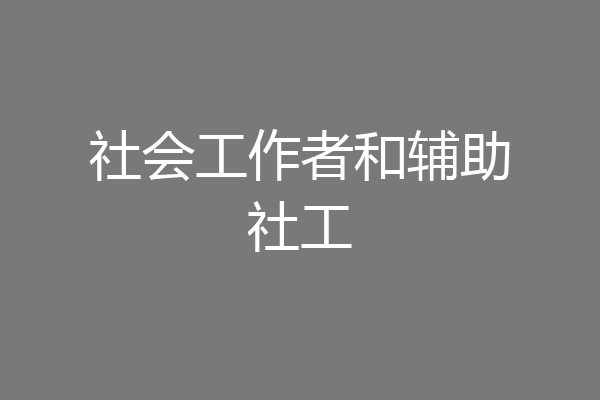 社会工作者和辅助社工
