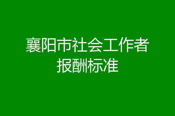 襄阳市社会工作者报酬标准
