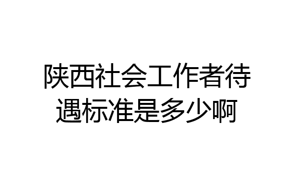 陕西社会工作者待遇标准是多少啊