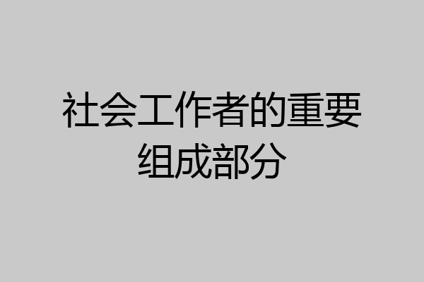 社会工作者的重要组成部分