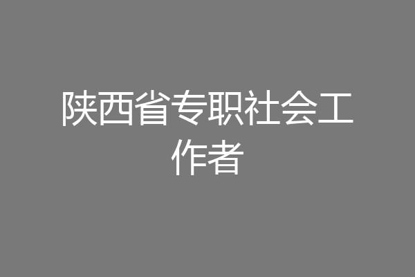 陕西省专职社会工作者