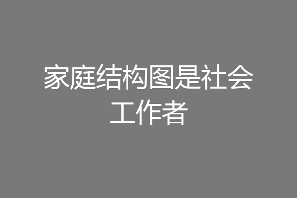 家庭结构图是社会工作者