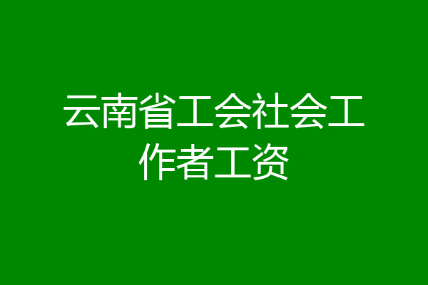 云南省工会社会工作者工资