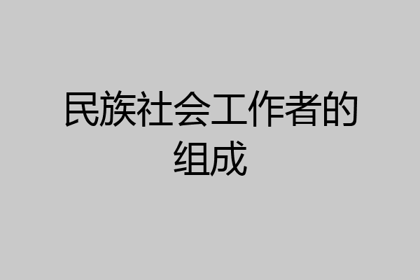 民族社会工作者的组成