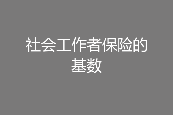 社会工作者保险的基数
