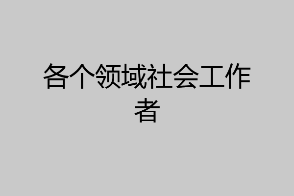 各个领域社会工作者