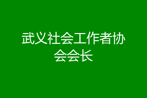 武义社会工作者协会会长