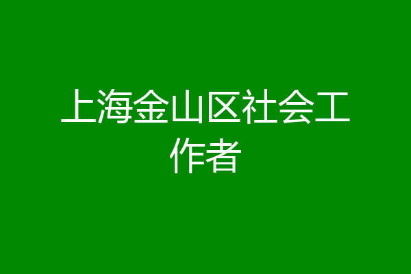 上海金山区社会工作者