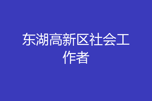 东湖高新区社会工作者