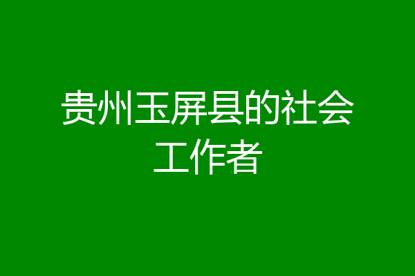 贵州玉屏县的社会工作者