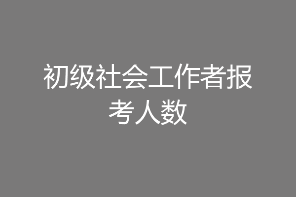 初级社会工作者报考人数