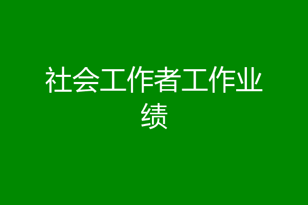 社会工作者工作业绩