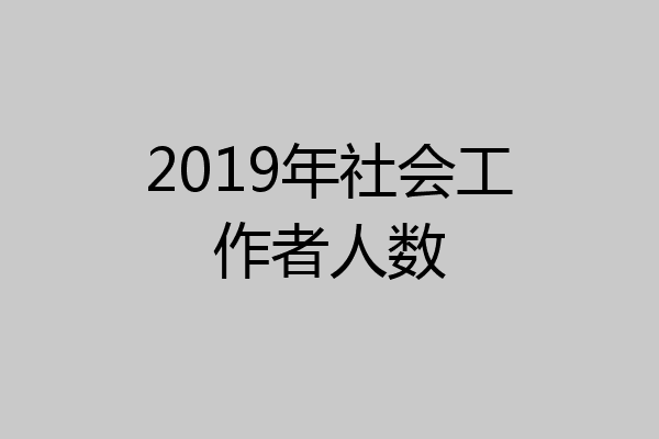 2019年社会工作者人数