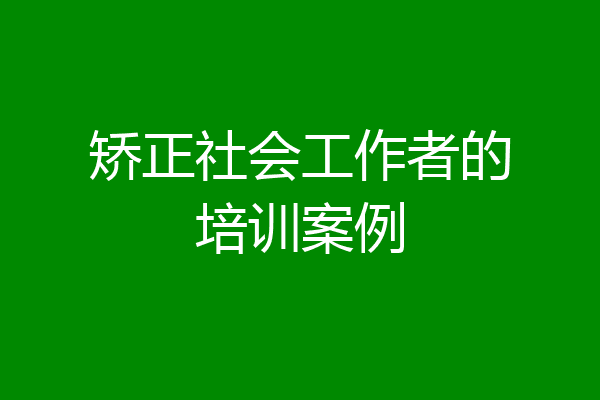 矫正社会工作者的培训案例
