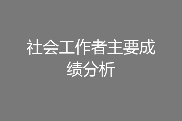 社会工作者主要成绩分析