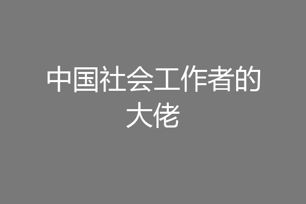 中国社会工作者的大佬