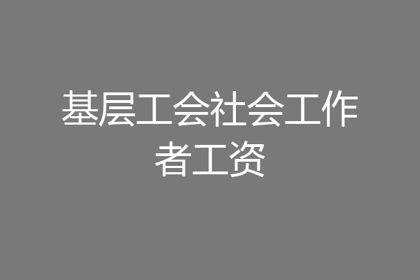 基层工会社会工作者工资