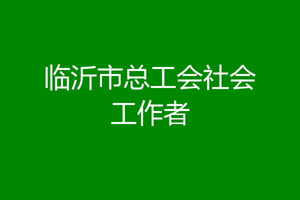 临沂市总工会社会工作者