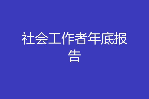 社会工作者年底报告