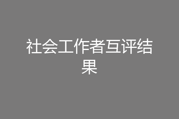 社会工作者互评结果