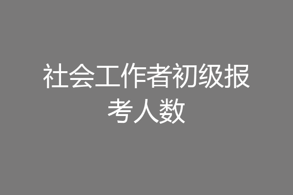 社会工作者初级报考人数
