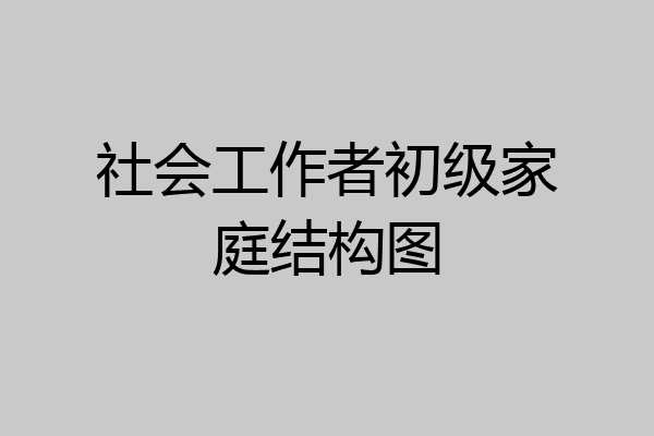 社会工作者初级家庭结构图
