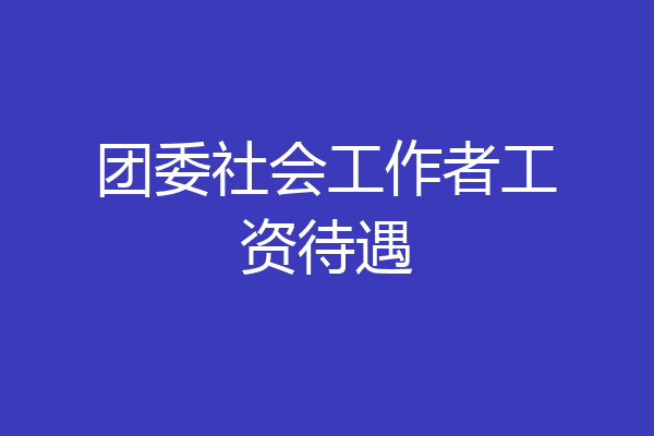 团委社会工作者工资待遇