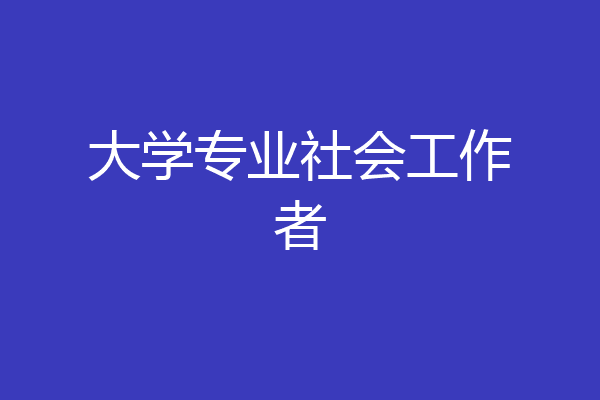 大学专业社会工作者