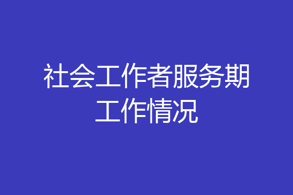 社会工作者服务期工作情况