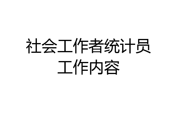 社会工作者统计员工作内容