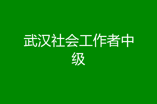 武汉社会工作者中级