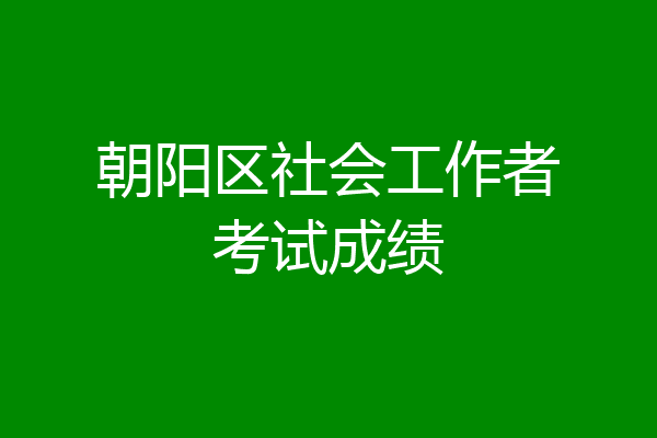 朝阳区社会工作者考试成绩