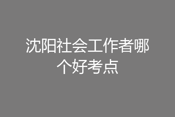 沈阳社会工作者哪个好考点