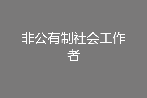 非公有制社会工作者