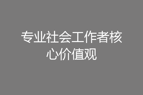 专业社会工作者核心价值观