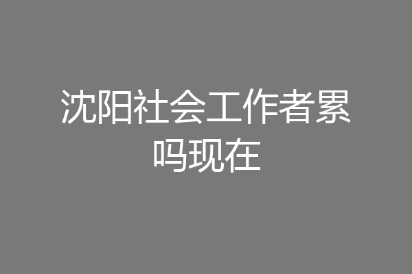 沈阳社会工作者累吗现在