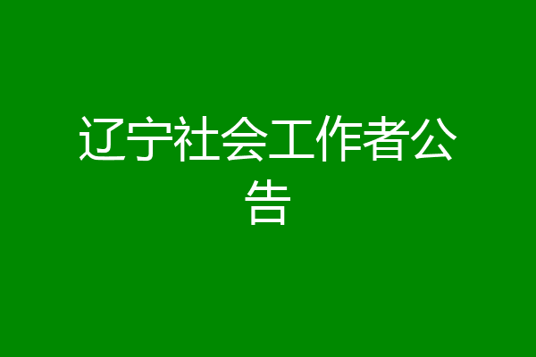 辽宁社会工作者公告