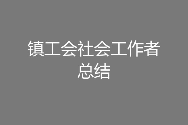 镇工会社会工作者总结
