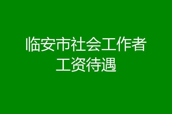 临安市社会工作者工资待遇