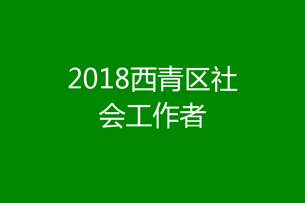 2018西青区社会工作者