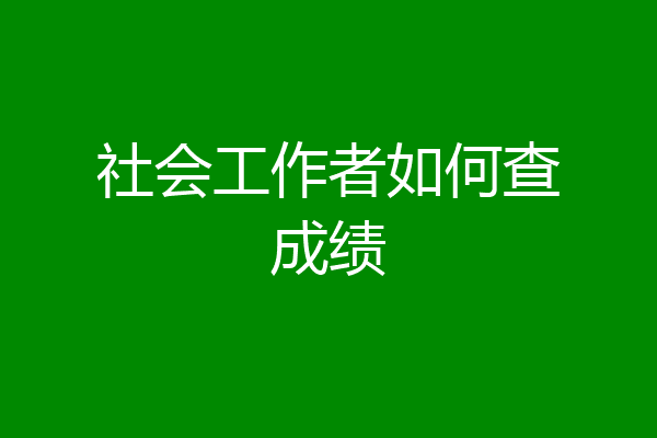 社会工作者如何查成绩