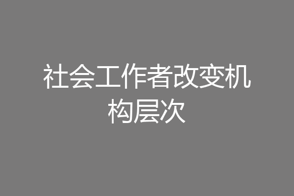 社会工作者改变机构层次