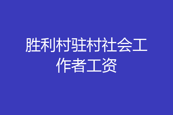 胜利村驻村社会工作者工资