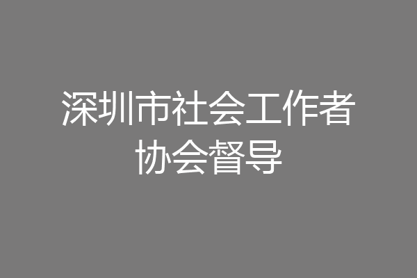 深圳市社会工作者协会督导