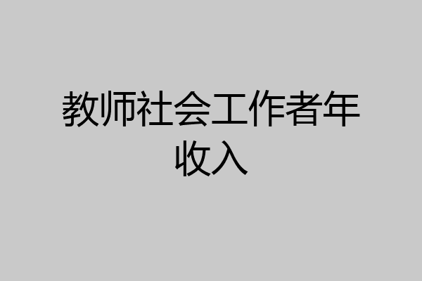 教师社会工作者年收入