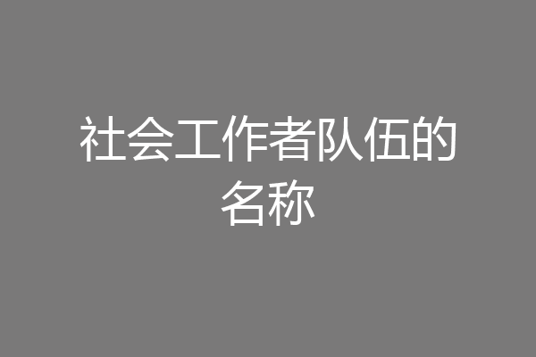 社会工作者队伍的名称