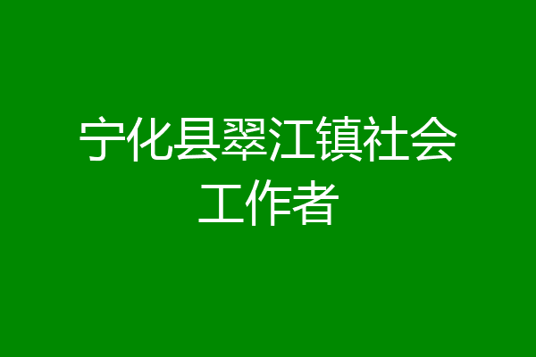 宁化县翠江镇社会工作者