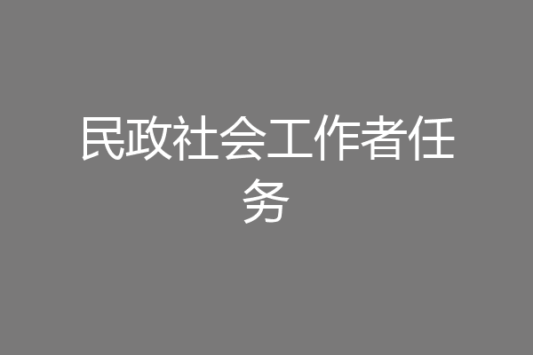 民政社会工作者任务