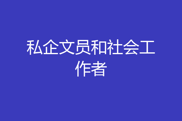 私企文员和社会工作者