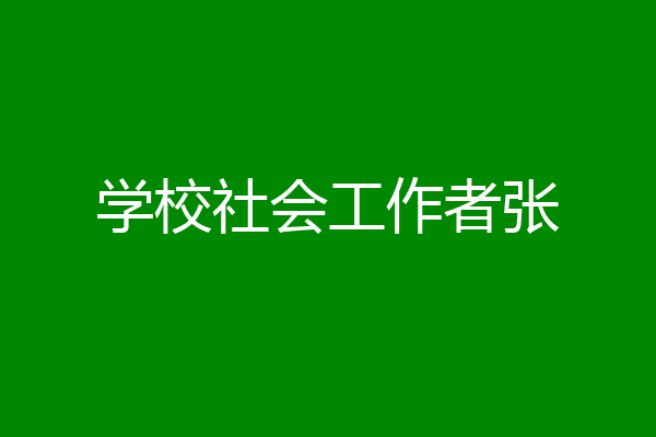 学校社会工作者张